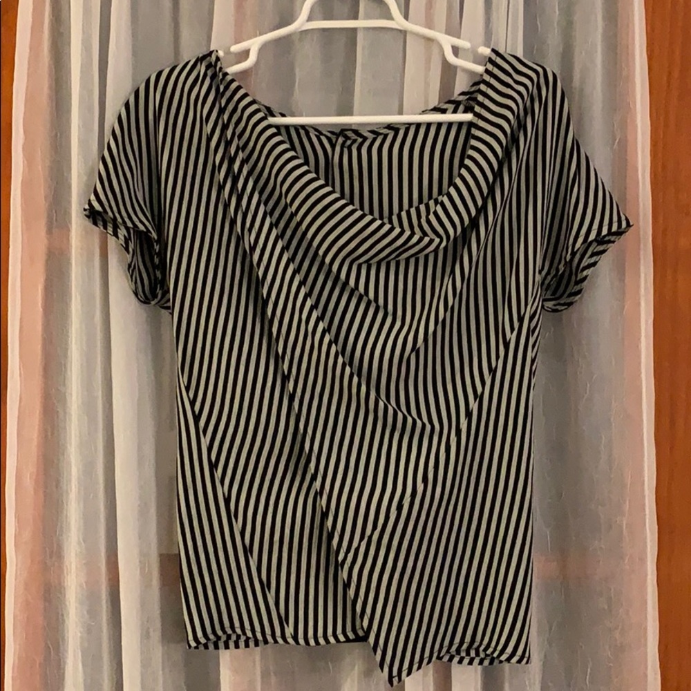 Black and gray striped blouse